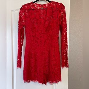 Red Lace Romper